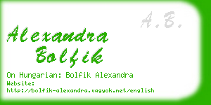 alexandra bolfik business card